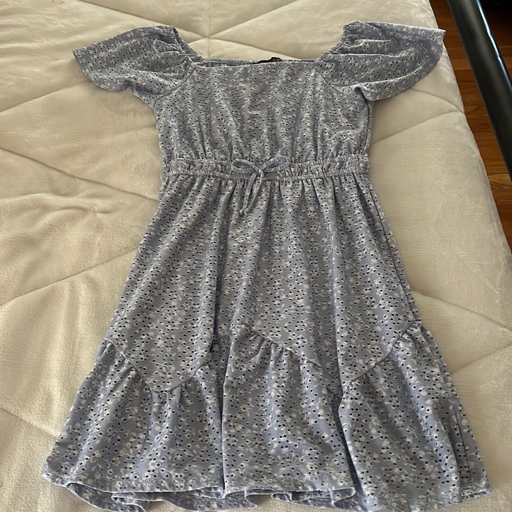 Blue Floral Tween Dress
